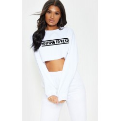 NOTHING TO WEAR LADIES LONG SLEEVED CROP TOP